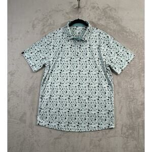 Swannies Golf Polo Size Large Floral Athleisure Travel Preppy